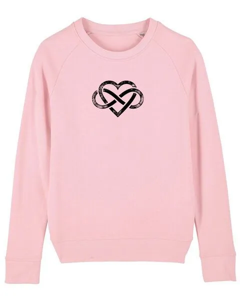 Human Family Human Family Bio Damen Rundhals Sweatshirt "Feel - Endless Love" - in 7 Farben, Cotton-pink, – Produktbild 1 von 4