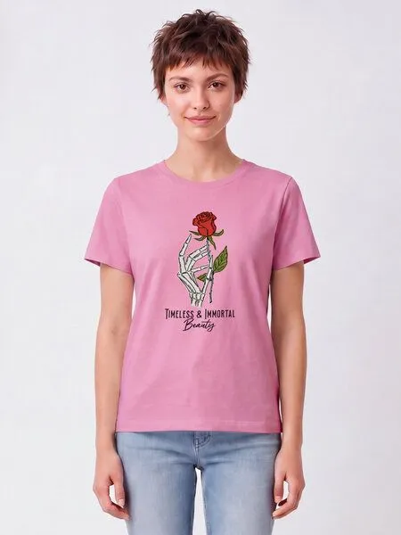 watapparel watapparel T-Shirt Frauen Timeless Immortal Beauty, Bubble pink, – Produktbild 2 von 2