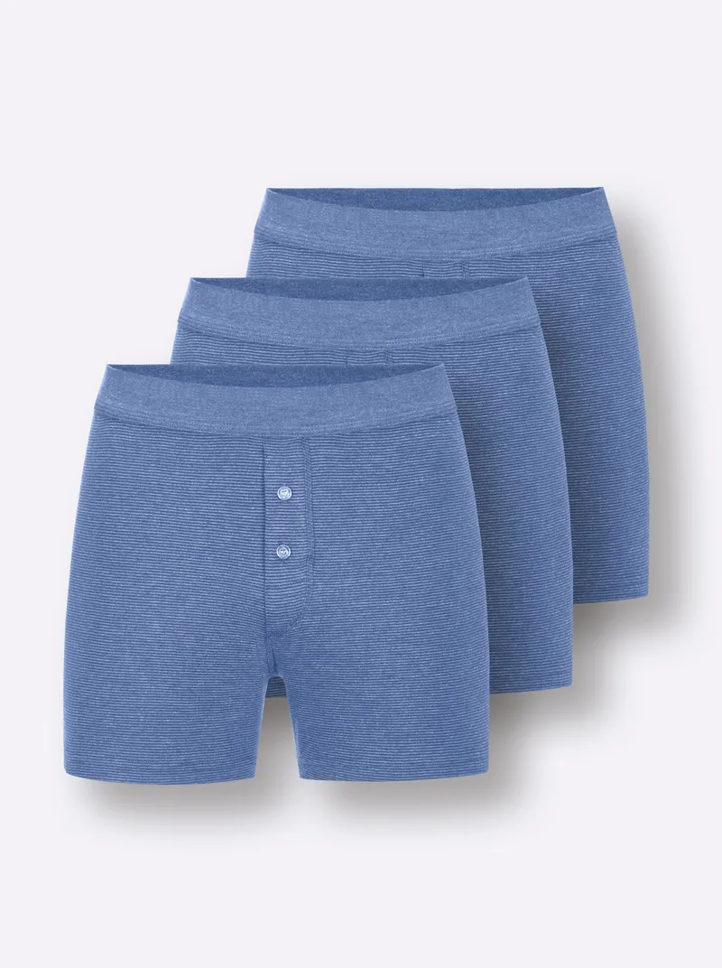 wäschepur men Boxershorts hellblau-geringelt, Hellblau-geringelt, – Produktbild 2 von 3