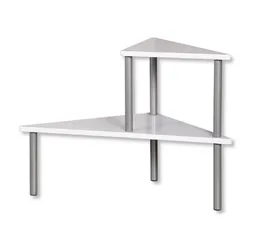 Kesper Kesper Küchenregal 2-etagiges Küchenregal Küchen-Eckregal, Metall, 53 x 38 x 38 cm Weiß – Produktbild 1 von 1