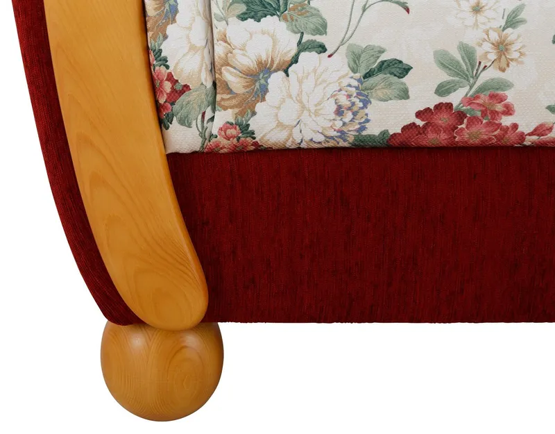 Home affaire 3-Sitzer Milano, bequemes Sofa mit geschwungenen Armlehnen, Landhaus-Stil, Rot, – Produktbild 1 von 8