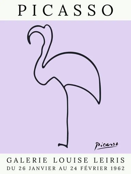 Photocircle Photocircle Poster / Leinwandbild - Picasso Flamingo – lila – Produktbild 1 von 4