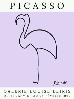 Photocircle Photocircle Poster / Leinwandbild - Picasso Flamingo – lila – Produktbild 1 von 1