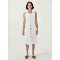 ORGANICATION ORGANICATION Bio-Damen-Midi-Kleid mit Kragen white, Gr. S – Produktbild 1 von 1