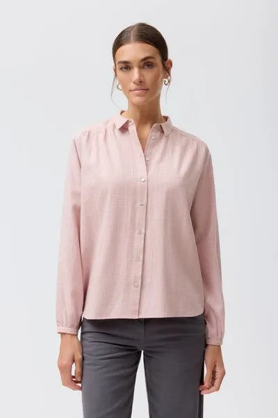 People Wear Organic People Wear Organic Flanell Langarm Bluse, rosa kariert, Rose, – Produktbild 2 von 4