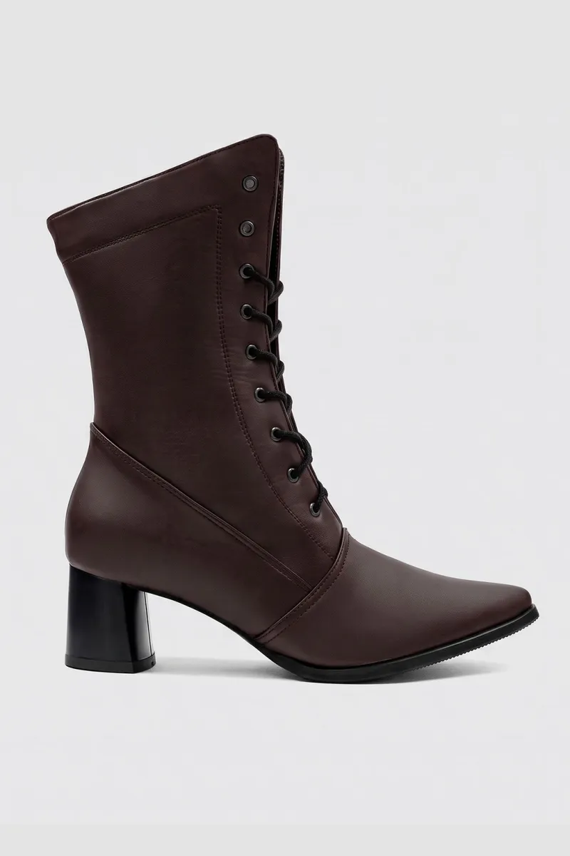 BOHEMA BOHEMA Damen vegan Hohe Stiefel Schokoladenbraun, Braun, – Produktbild 2 von 2