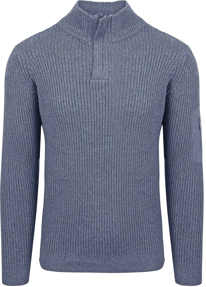 Suitable Suitable Mou Half Zip Pullover Blau - Größe M, Dunkelblau, – Produktbild 2 von 5