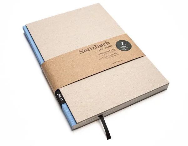 tyyp tyyp Notizbuch A5 – 100% Recyclingpapier – handmade in Germany – BerlinBook, Babyblau, – Produktbild 1 von 4