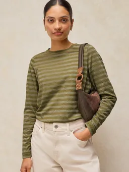 White Stuff White Stuff Gestreiftes Langarmshirt Clara mit Glitzer – Produktbild 1 von 1