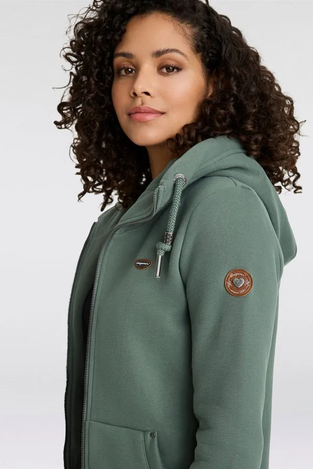 ragwear ragwear Sweatjacke NESKA ZIP O figurbetont in melierter Optik und mit großer Kapuze, Blau, – Produktbild 4 von 5