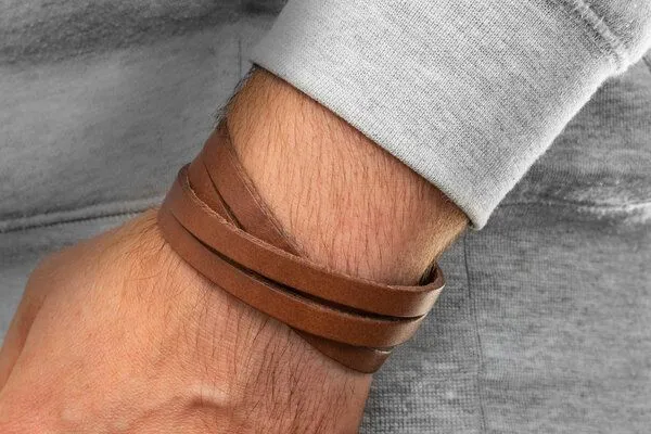 Simaru Simaru Lederarmband Herren - Pflanzliche Gerbung - Made in Germany, Hellbraun, – Produktbild 2 von 4