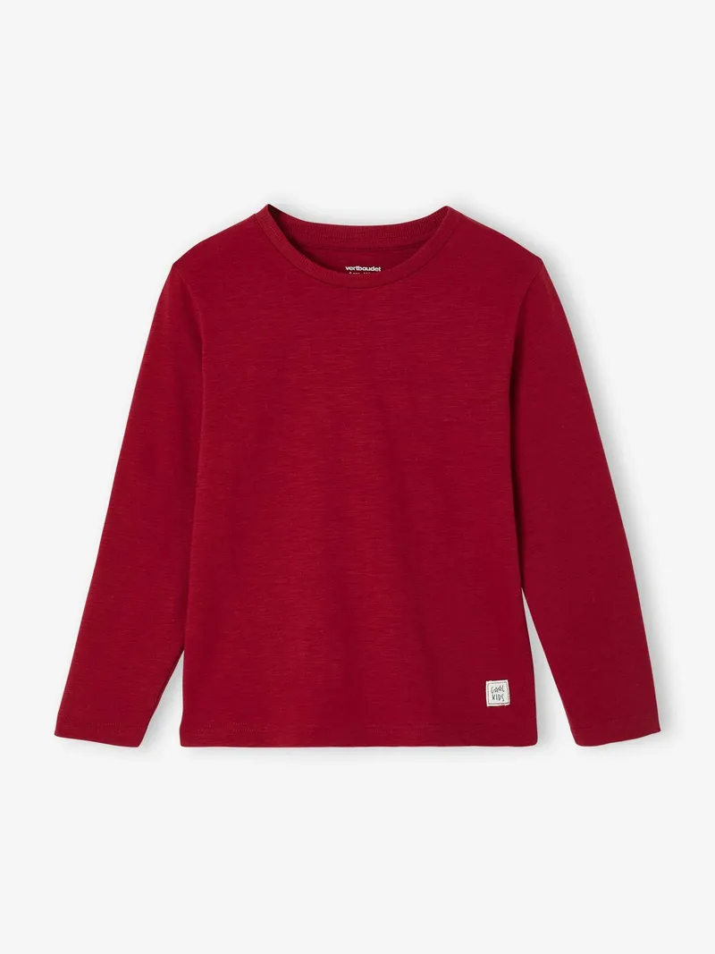 Vertbaudet Jungen Langarmshirt BASIC, Rot, – Produktbild 1 von 2