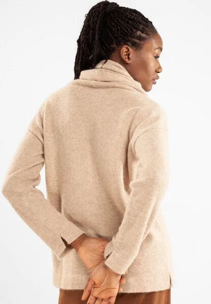 Alma & Lovis Alma & Lovis Schalkragen Pullover aus Baby-Alpaka | Royal Collar Pullover, Taupe (beige), – Produktbild 4 von 4