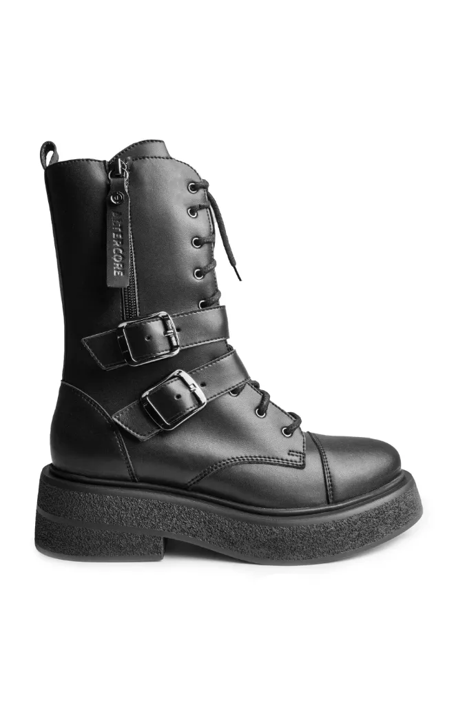 Altercore Altercore Damen vegan Stiefel Riley Rugged, Schwarz, – Produktbild 3 von 3