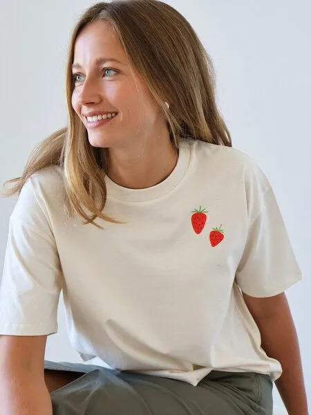 Kultgut Kultgut Artdesign - Shirt 100% Biobaumwolle - Boxiform- /Picnic, Natur, – Produktbild 3 von 4