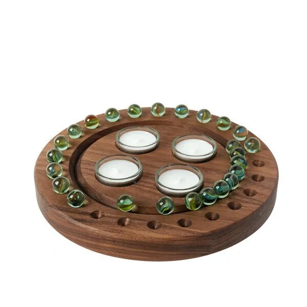 klotzaufklotz klotzaufklotz Adventskalender und Adventskranz mit Teelichtern, Transparent, – Produktbild 2 von 8