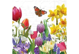 Ambiente Luxury Paper Products Papierserviette, Servietten Papier 33x33cm 3-lagig Frühlingsblumen Motiv / Bunt 20 Stk. – Produktbild 1 von 1