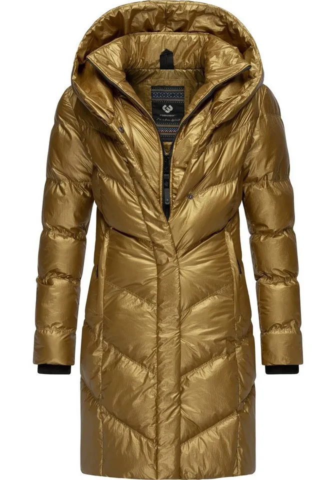ragwear ragwear Kurzmantel Natalka Bling Damen Wintermantel in schimmernder Optik, Goldfarben, – Produktbild 2 von 5