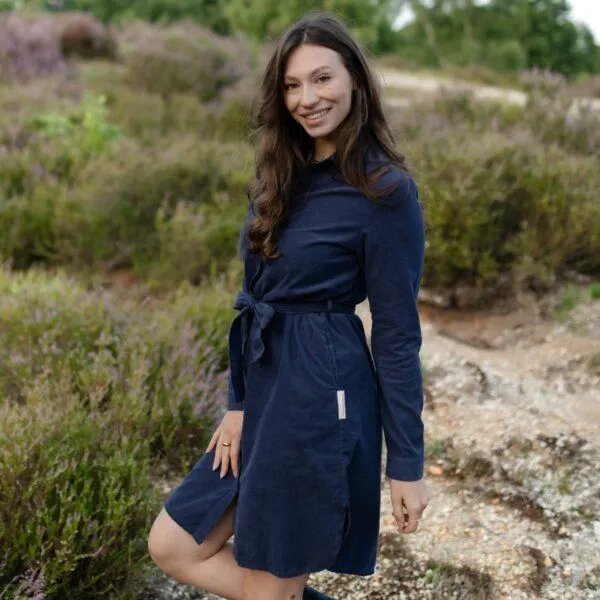NORDLICHT NORDLICHT Cord Kleid Enna aus 100% Bio-Baumwolle, Blau, – Produktbild 1 von 4