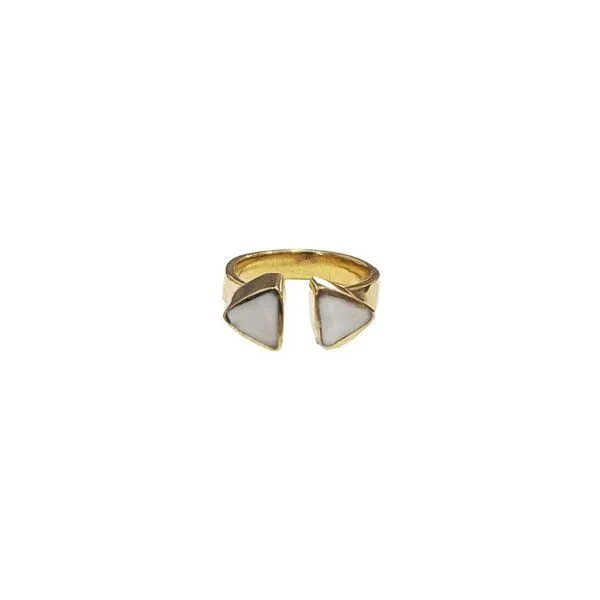 Swahili Coast Swahili Coast Messing Fingerringe - Recycling Messingschmuck, Triangle (weiß), – Produktbild 1 von 2