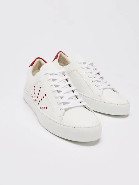 NINE TO FIVE NINE TO FIVE #clota - bequeme Pantolette aus recyceltem Canvas mit Naturlatex-Fussbett und Kork, White cherry, – Produktbild 1 von 4