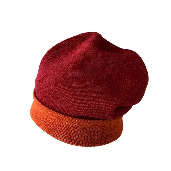 austriandesign.at austriandesign.at BeanieMütze reversibel aus extrafeiner Merinowolle, Rot/orange, – Produktbild 1 von 4