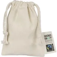 Memo memo Bio-Baumwoll-Zuziehbeutel, mit Fairtrade-Siegel,natur,10x14cm – Produktbild 1 von 1