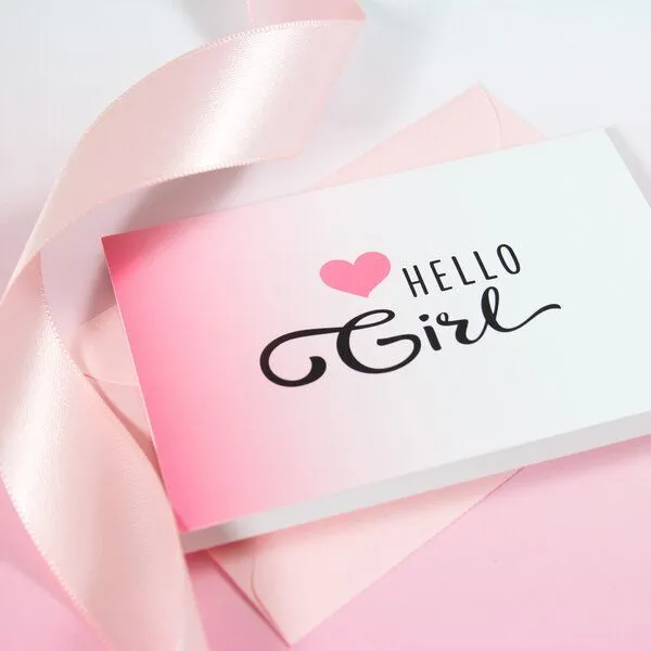Bow & Hummingbird Bow & Hummingbird Mini-Grußkarte Hello Girl – Produktbild 2 von 2