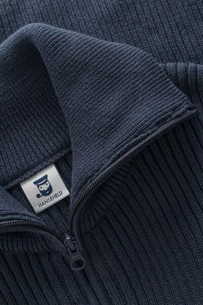 Hanseheld Hanseheld Troyer Baumwolle GOTS Herren Troyer-Pullover Bio, Blau, – Produktbild 4 von 4