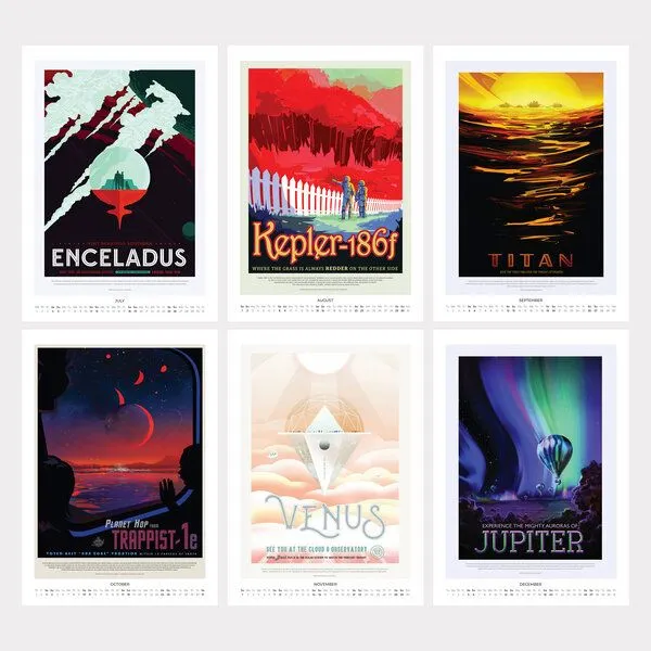 Photocircle Photocircle NASA Visions of the Future Wandkalender 2027 – Monatskalender mit Weltraum Science-Fiction Illustrationen – Produktbild 3 von 4