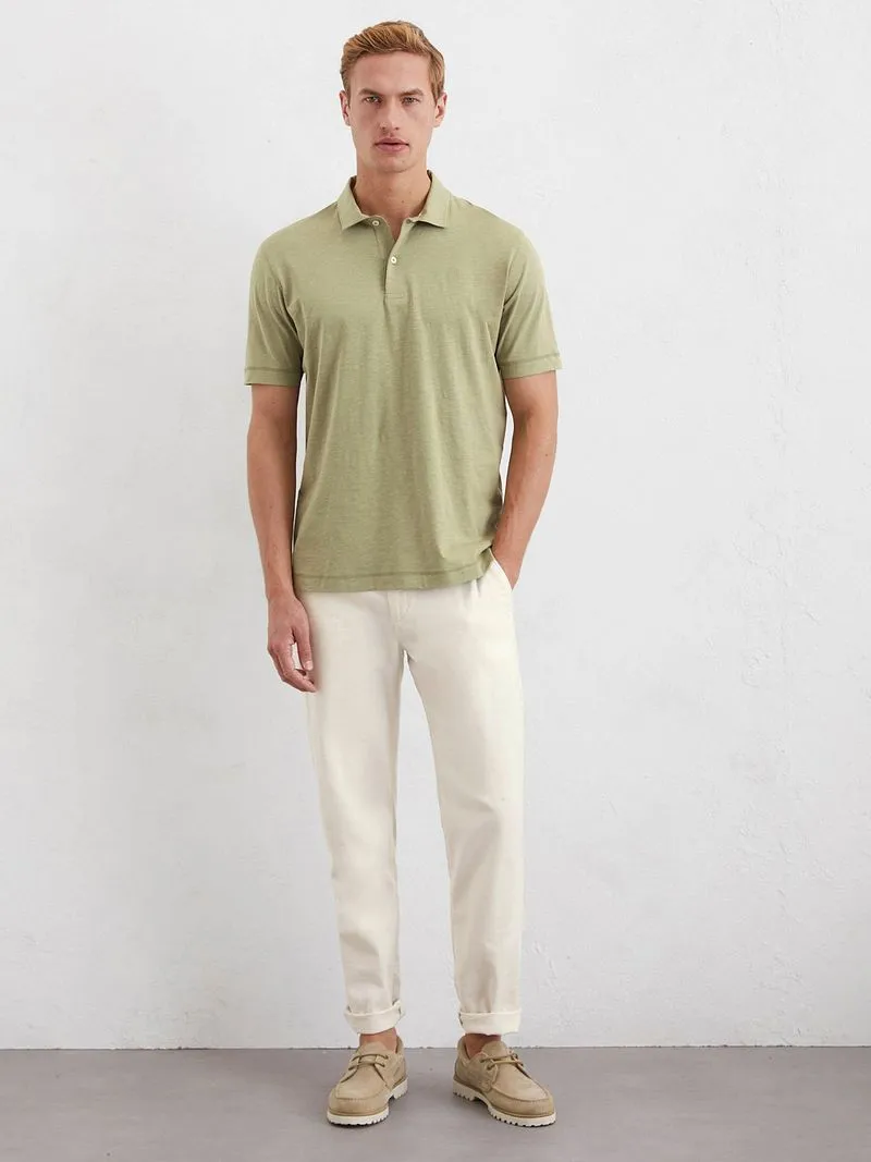 Marc O'Polo Marc O'Polo Poloshirt Slubs Sage Grün - Größe L, Grün, – Produktbild 2 von 5