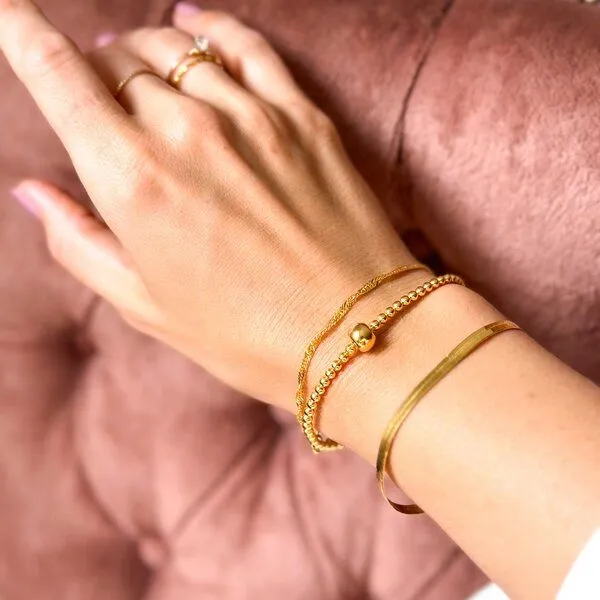 MOANINA MOANINA Armband Mera - 925 Silber/18k Gold Vermeil, Rose, – Produktbild 4 von 4