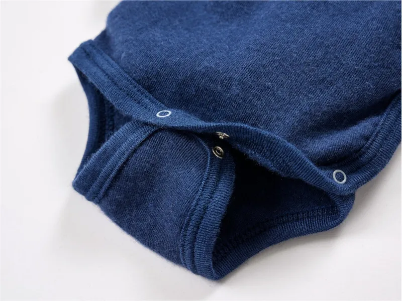 Lilano Lilano Baby Wickelbody Langarm Wolle Seide blau Gr.62, Blau, – Produktbild 2 von 2