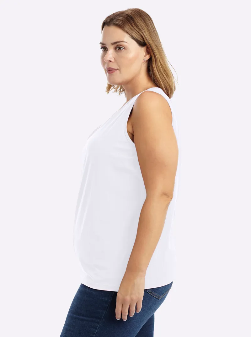 sheego Tanktop schwarz-weiß, Schwarz-weiß, – Produktbild 2 von 2
