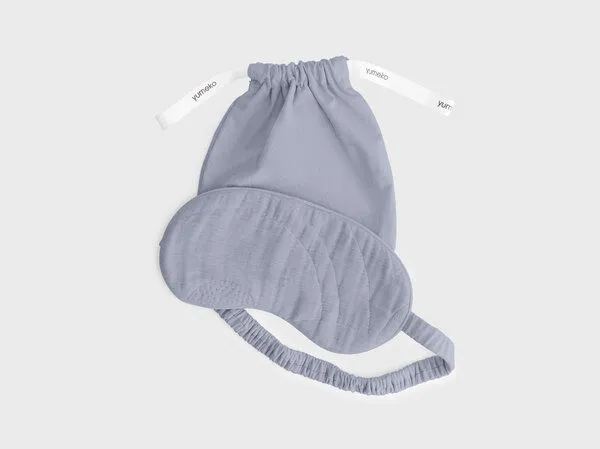 Yumeko Schlafmaske "Yumeko" aus Musselin-Baumwolle, Lavender blue, – Produktbild 2 von 2