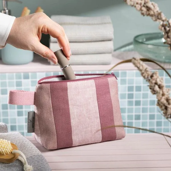 nahtur-design nahtur-design Kosmetiktasche aus 100% Leinen | Kleine Leinentasche, No_21 (grün), – Produktbild 3 von 4