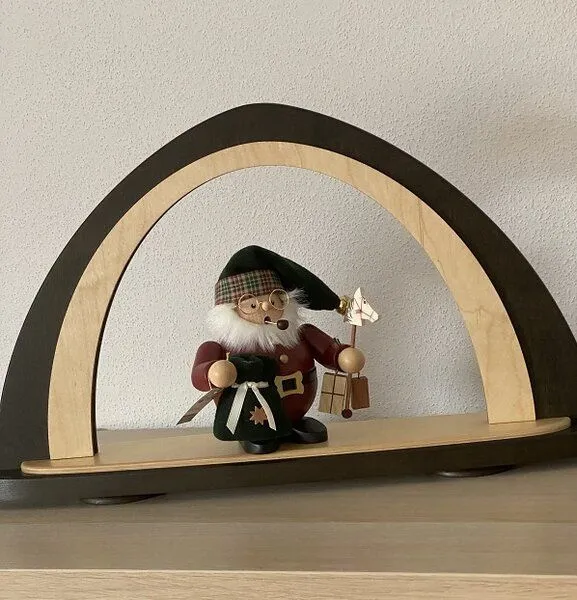 Weigla® Holzkunst Weigla® Holzkunst Moderner Schwibbogen zum Selberbestücken NEU mit LED Beleuchtung, Braun-natur, – Produktbild 1 von 3
