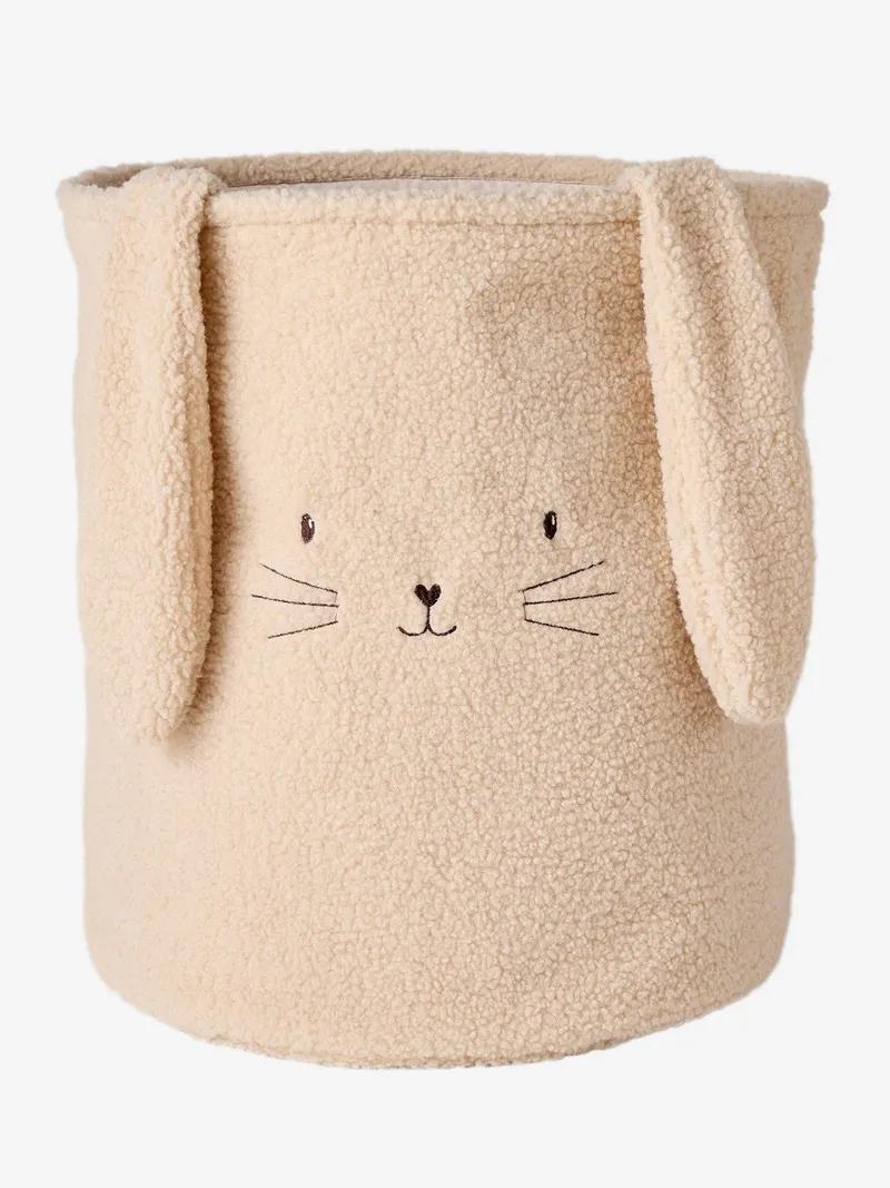 Vertbaudet XL-Aufbewahrungskorb VERZAUBERTER HASE aus Teddyfleece Wäschekorb Kinderzimmer sandfarben, Sandfarben, – Produktbild 2 von 3