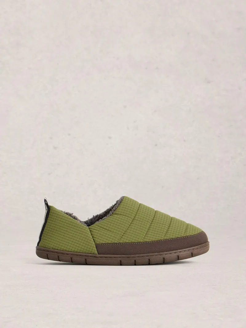 White Stuff Puffer Hausschuhe - 42, Khakigrün, – Produktbild 1 von 4