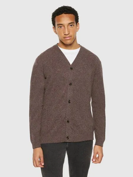 KnowledgeCotton Apparel KnowledgeCotton Apparel Herren Strick-Jacke Cardigan reine Bio-Wolle, Braun (kelp), – Produktbild 1 von 1