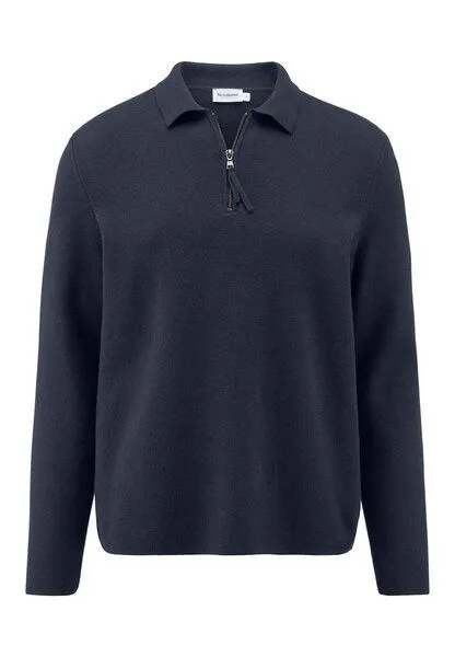 hessnatur hessnatur Milano Strick Polo Regular aus Bio-Baumwolle und Bio-Schurwolle, Marine, – Produktbild 3 von 4