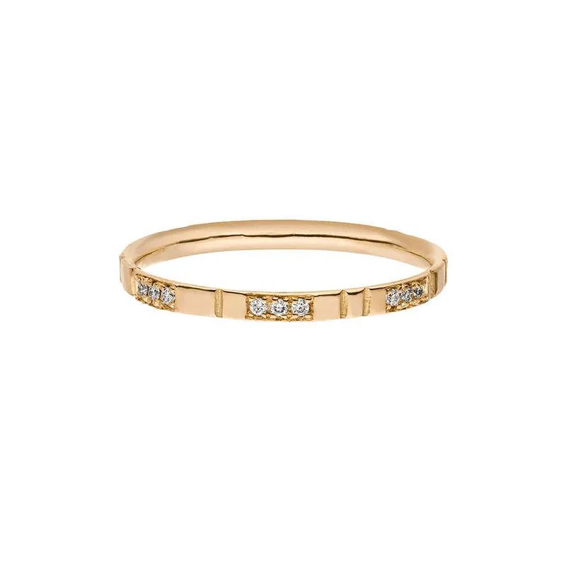 Maren Jewellery Lovelines Chapters Ehering - 58 / 18K Gelbgold & Labor Diamanten – Produktbild 1 von 1