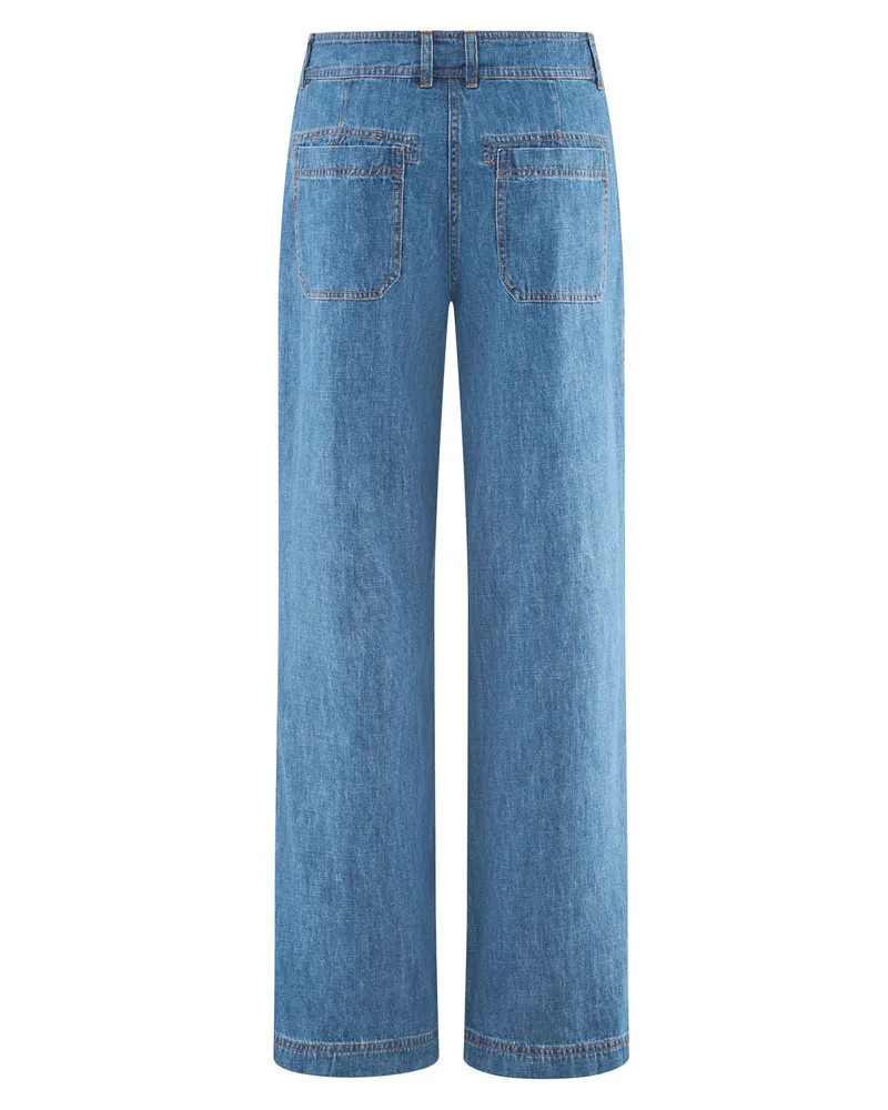 HempAge Hempage Damen vegan Jeans Mit Geradem Bein Uniblue, Blau, – Produktbild 1 von 2