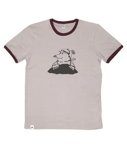 päfjes Marlene Maulwurf - päfjes Ringer Unisex T-Shirt - Fair gehandelt aus Baumwolle Slub - Bio - taupe – Produktbild 1 von 1