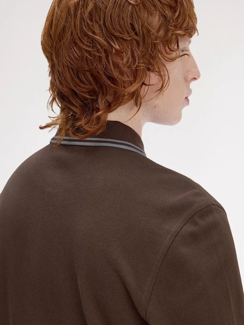 Fred Perry Fred Perry Langarm-Poloshirt Braun 49A - Größe XL, Braun, – Produktbild 4 von 5