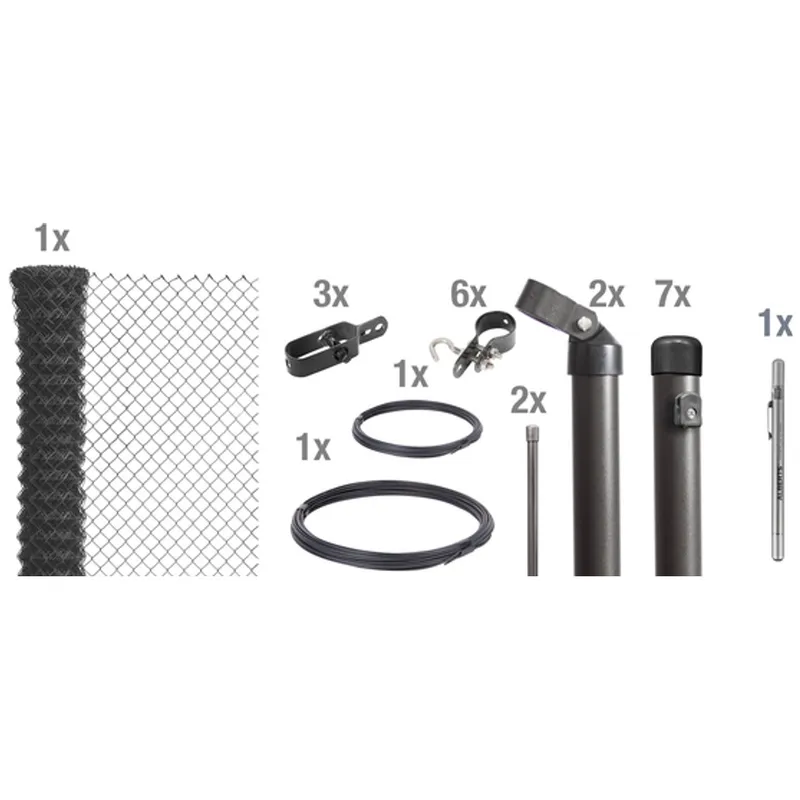 Alberts ALBERTS Set Maschendrahtzaun, anth.kstbe., z.E., Graphitstift, Länge 15 m, Höhe 800 mm – Produktbild 1 von 1