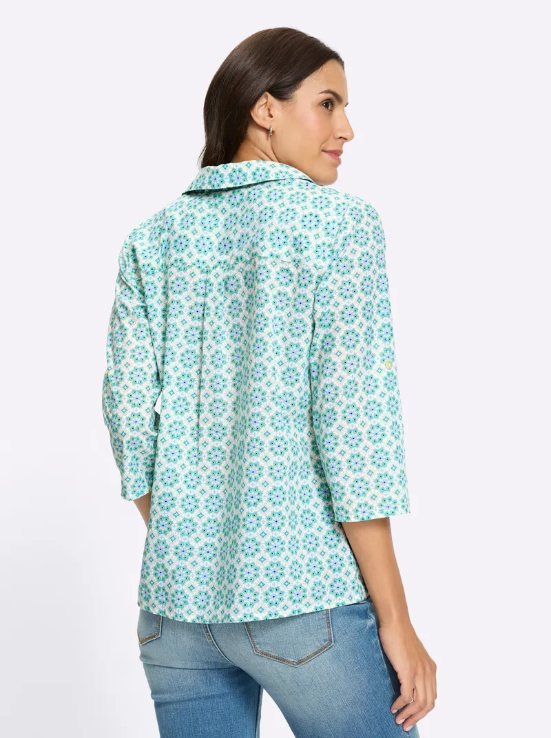 Witt Druckbluse weiß-pistazie-bedruckt, Weiß-pistazie-bedruckt, – Produktbild 2 von 2