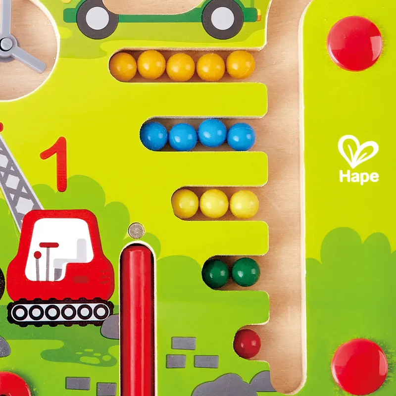 Hape Hape Magnetspiel Baufahrzeuge-Labyrinth, Mehrfarbig, – Produktbild 2 von 3