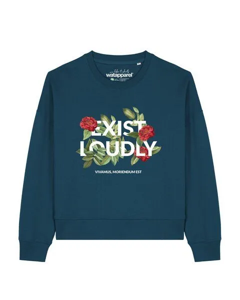 watapparel watapparel Sweatshirt Frauen Exist Loudly, Deep teal, – Produktbild 1 von 2