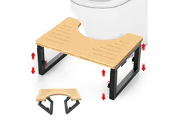 HEYHIPPO Tritthocker Klappbarer Toilettenhocker Höhenverstellbarer Fußhocker Holzfarbe (Stabiler und tragbarer Toilettentritthocker mit geringem Platzbedarf, Ein Tritthocker), Rutschfester Fußhocker für Erwachsene und Kinder aus Bambus – Produktbild 1 von 1